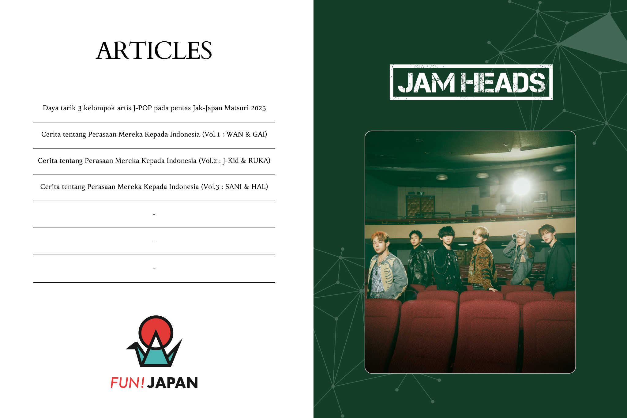 Artikel tentang JAM HEADS di FUN! JAPAN Indonesia